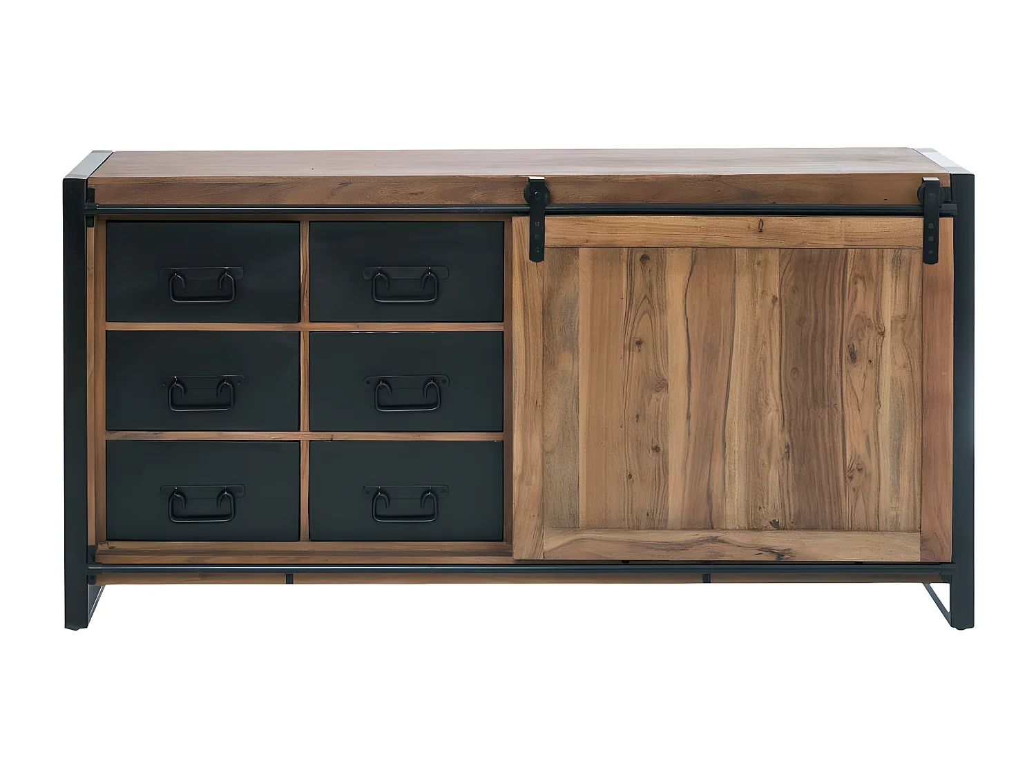 Buffet en bois d'acacia avec porte coulissante Havana