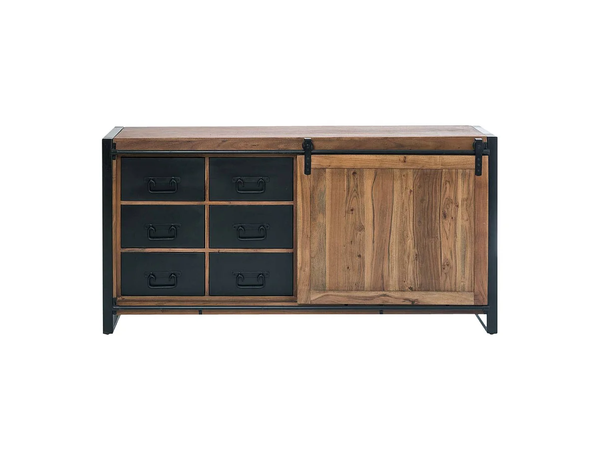 Buffet en bois d'acacia avec porte coulissante Havana