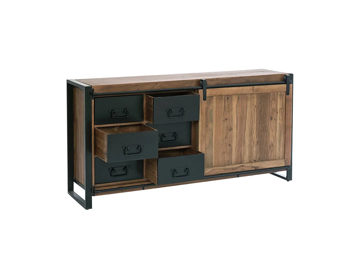 Buffet en bois d'acacia avec porte coulissante Havana
