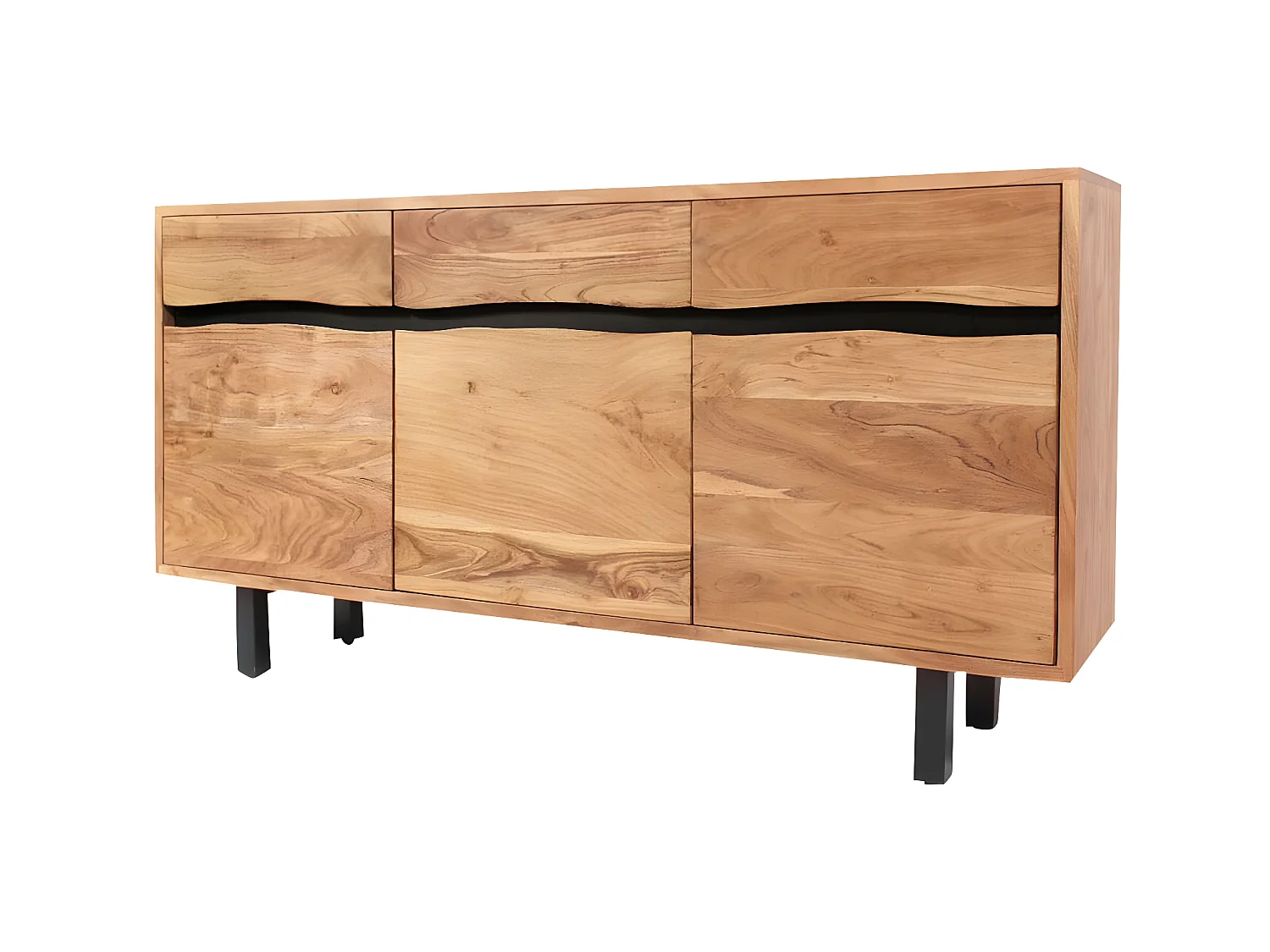 Aparador en madera de acacia y metal Mahé