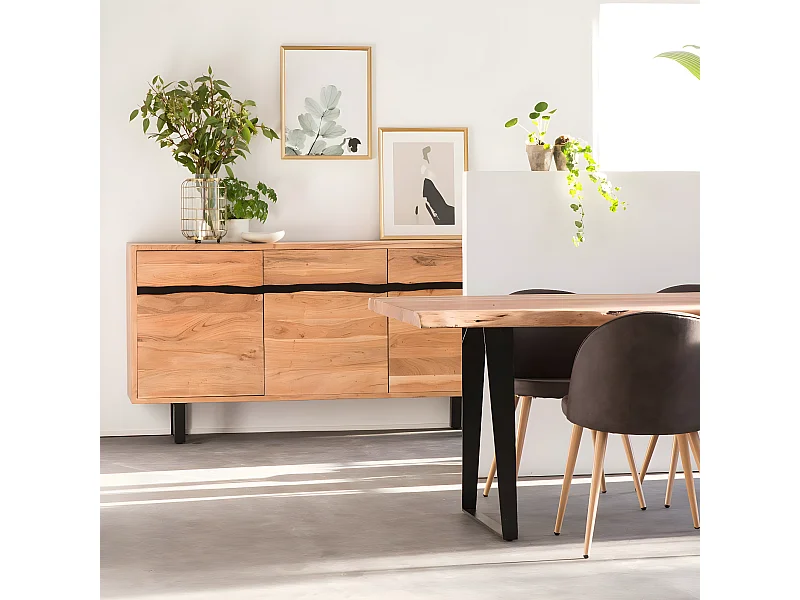 Buffet en bois d'acacia et métal Mahé