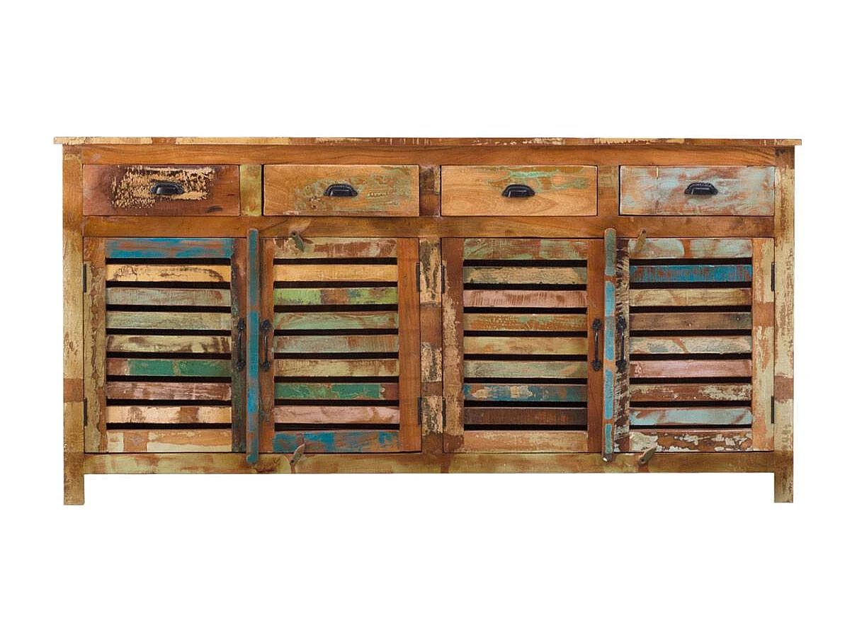 Buffet à  lattes en bois coloré Ethnik