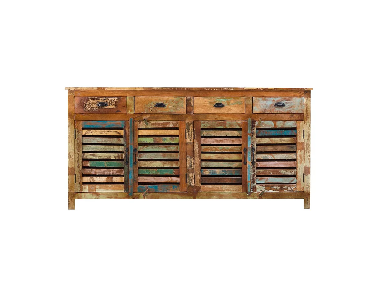 Buffet à  lattes en bois coloré Ethnik