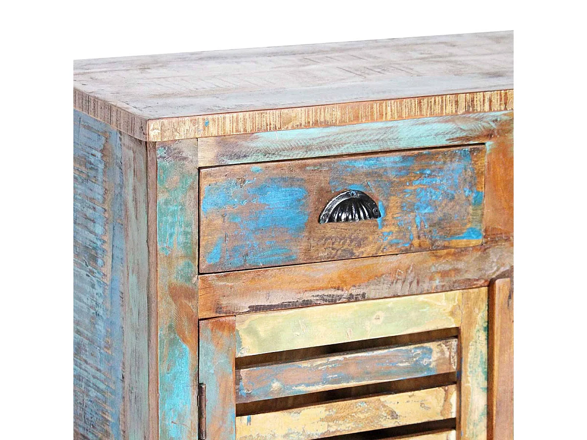Buffet à  lattes en bois coloré Ethnik