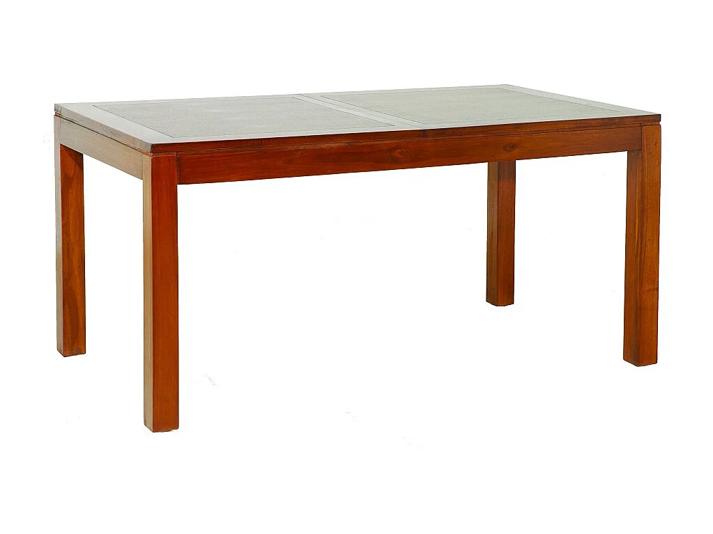 LAUREN - Table à manger rect. rallonge 160/200cm bois Mindi marron