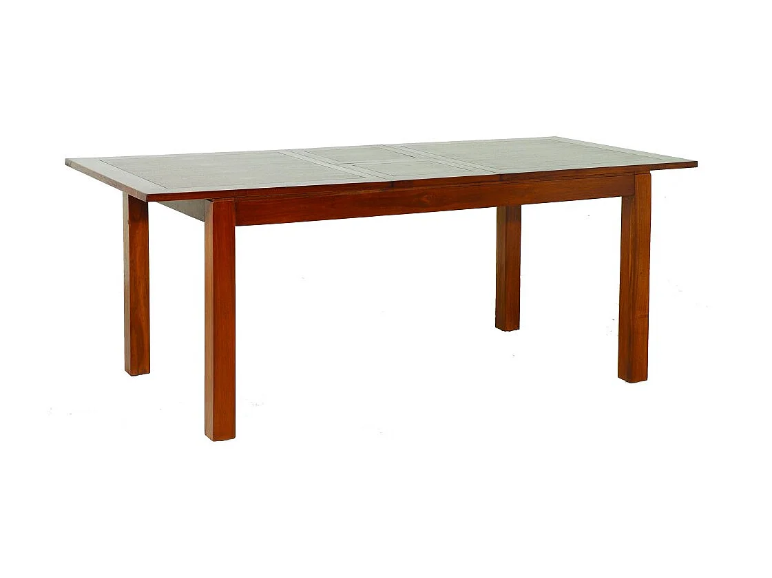 LAUREN - Table à manger rect. rallonge 160/200cm bois Mindi marron