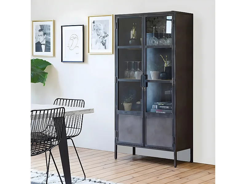 Vitrine haute en métal Locker