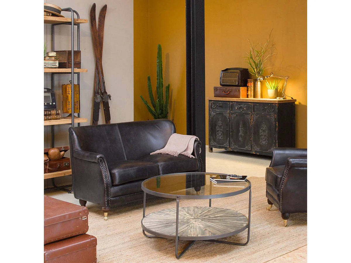 Table basse en verre et bois de sapin April