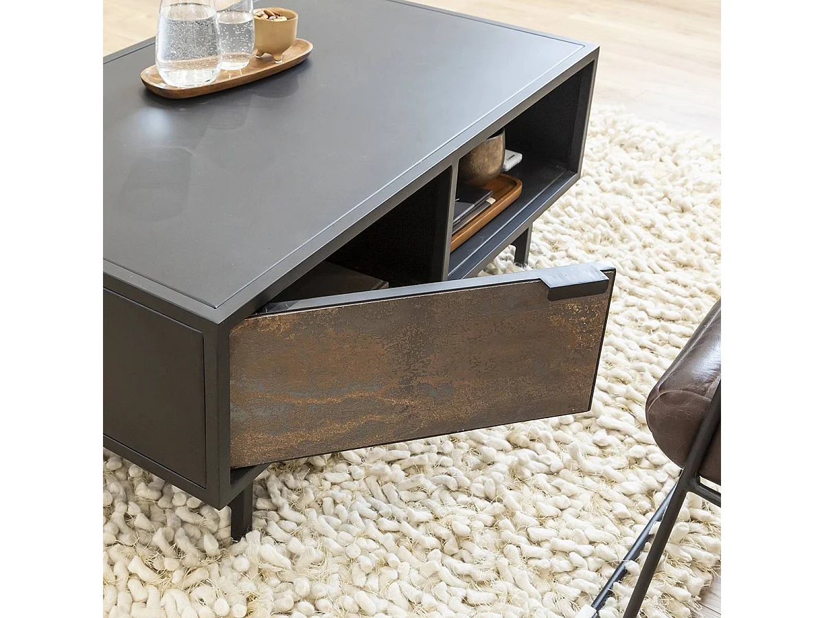 Table basse en métal noir Claudine