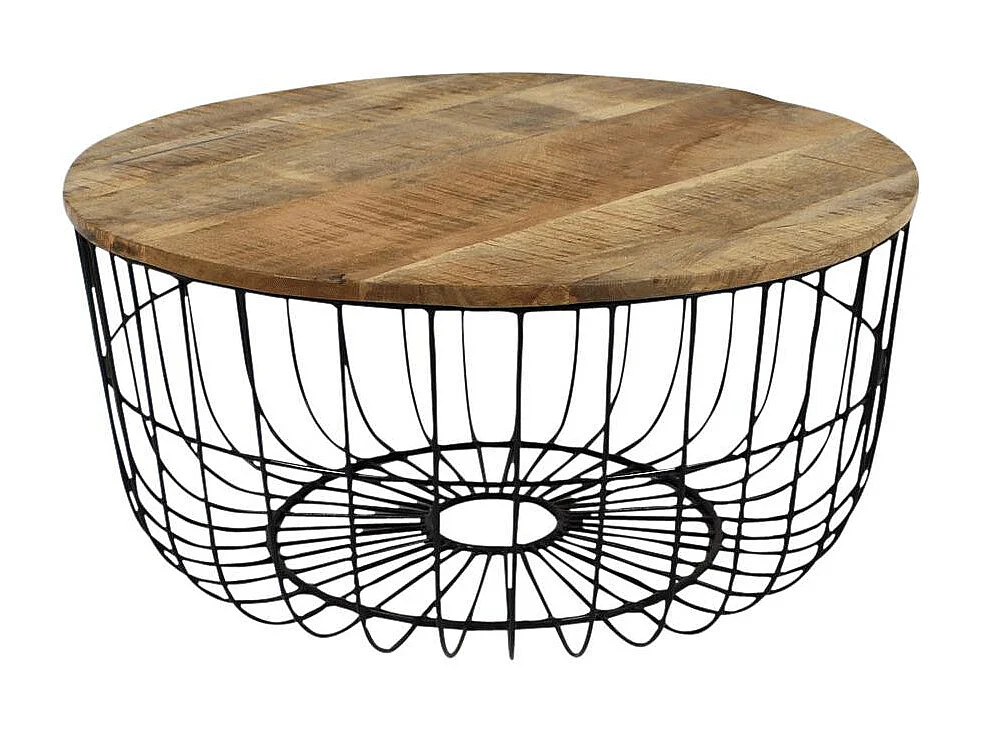 Table basse en bois de manguier et métal Ella