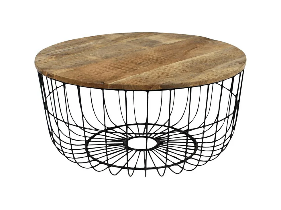 Table basse en bois de manguier et métal Ella