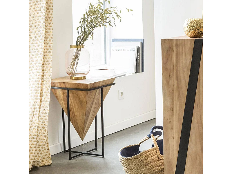 Table basse d'appoint en bois d'acacia Roméo