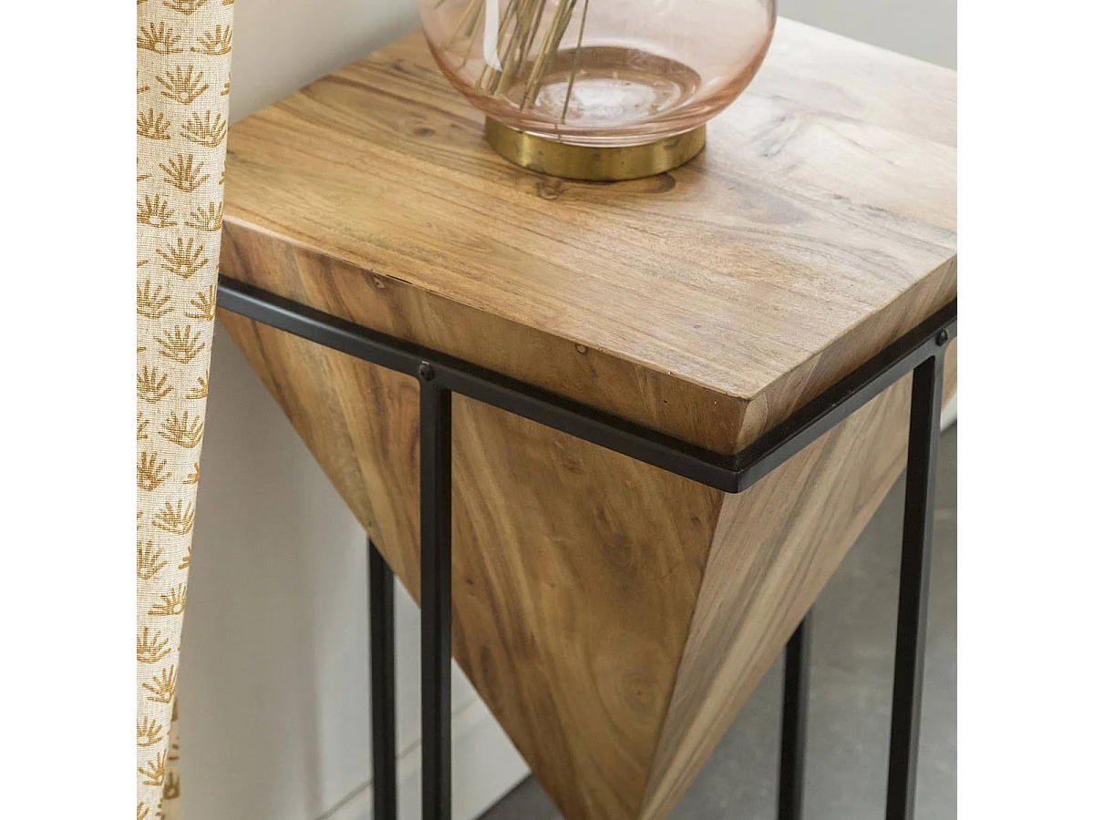 Bout de canapé en bois d'acacia et métal Roméo