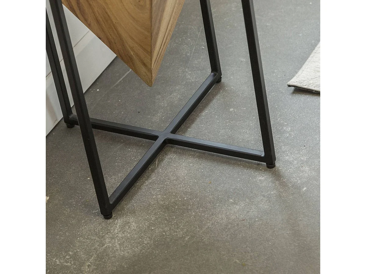 Bout de canapé en bois d'acacia et métal Roméo