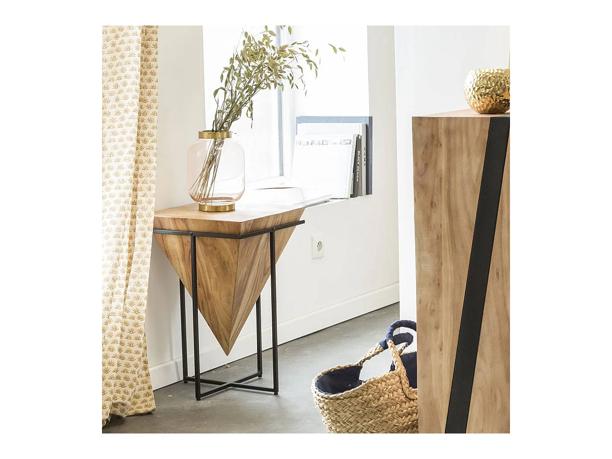 Table basse d'appoint en bois d'acacia Roméo