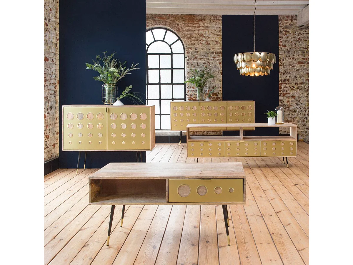 Table basse en bois de manguier Cactus