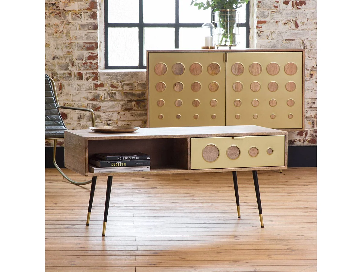 Table basse en bois de manguier Cactus