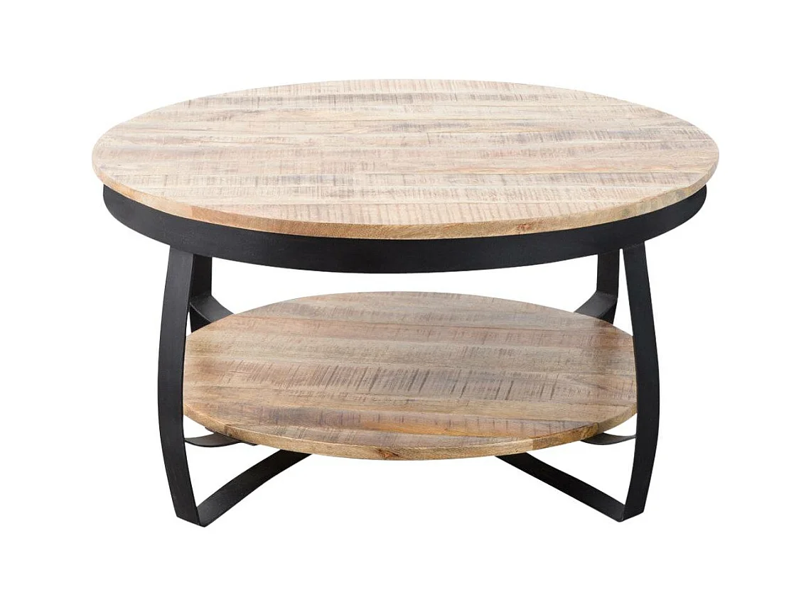 Table basse en métal et bois de manguier Jules