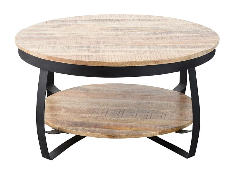Table basse en métal et bois de manguier Jules