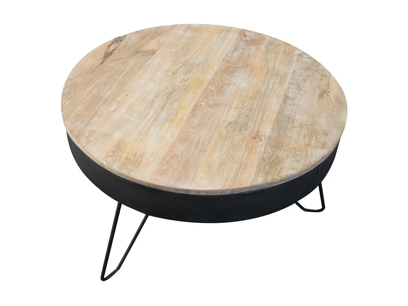 Table basse en bois de manguier et métal Locker