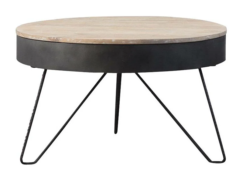 Table basse en bois de manguier et métal Locker