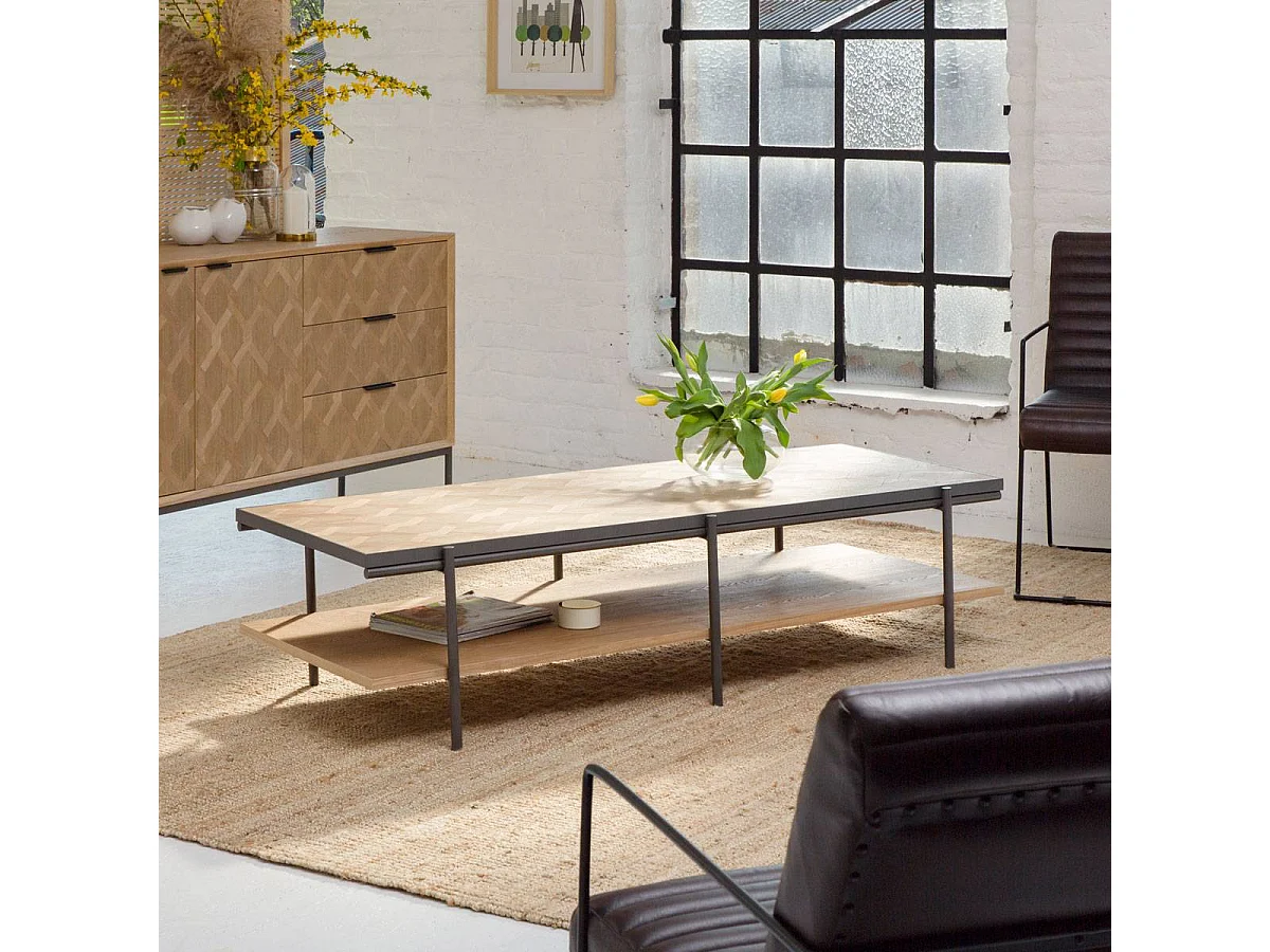 Table basse en bois et métal Livia