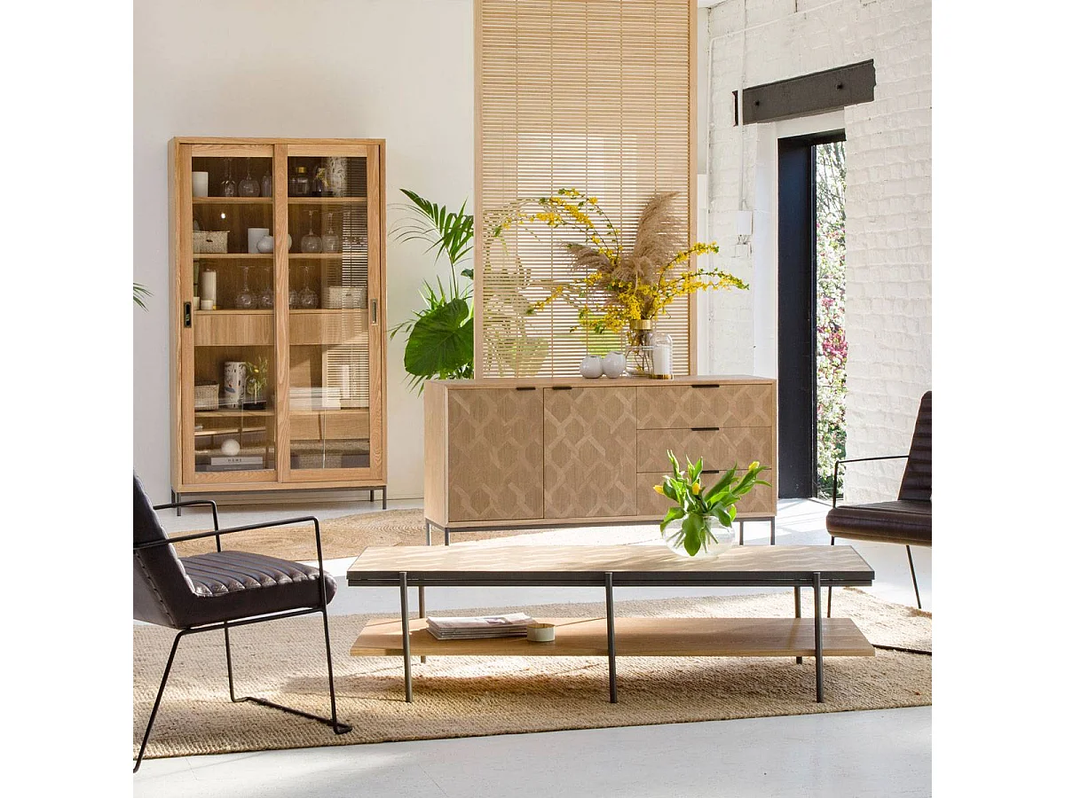 Table basse en bois et métal Livia