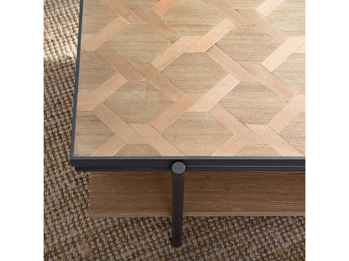 Table basse en bois et métal Livia