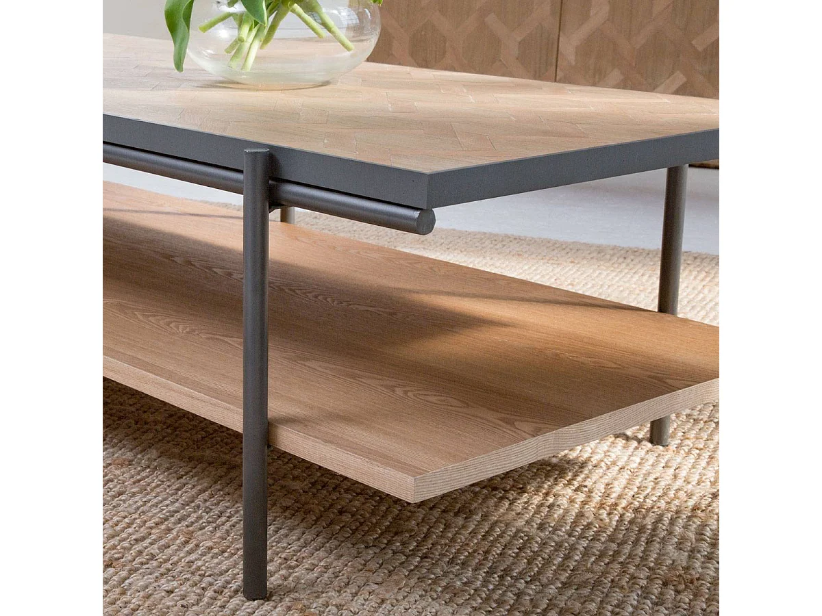 Table basse en bois et métal Livia