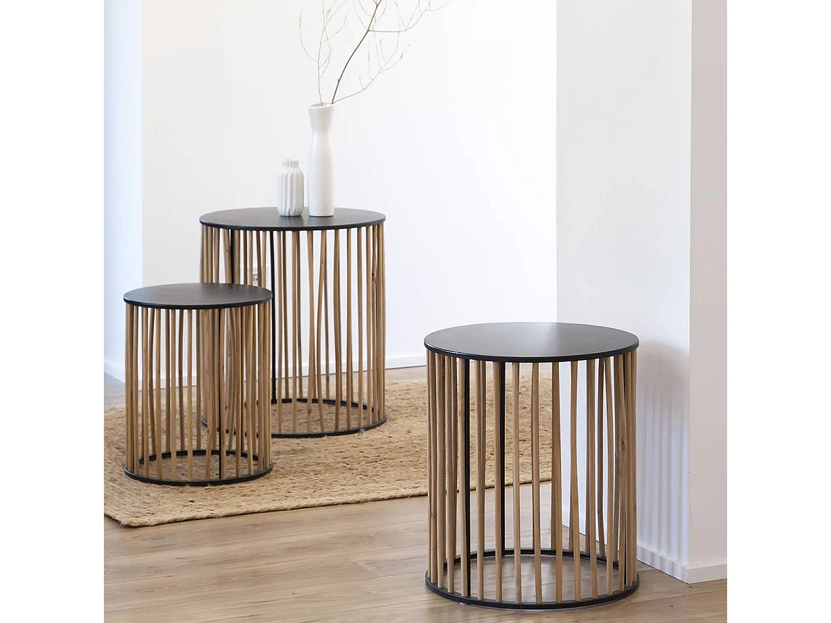 Table basse gigogne en bois de sapin Nicole