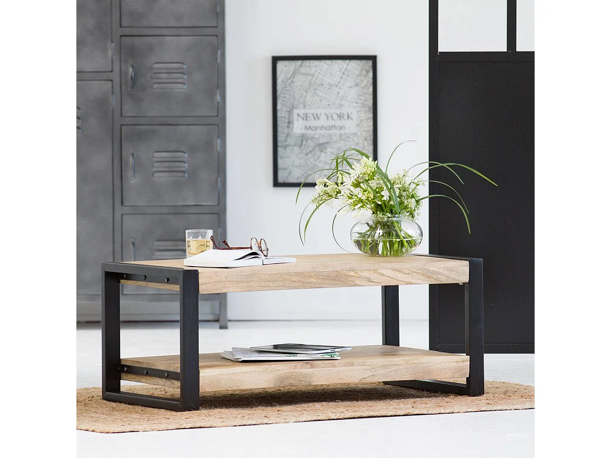Table basse en bois de manguier 100 cm New-York