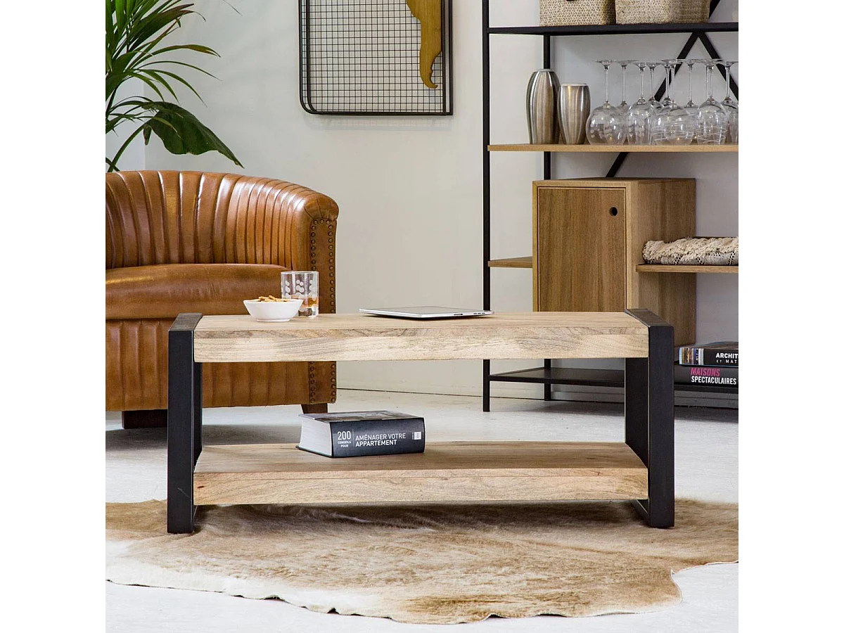 Table basse en bois de manguier 100 cm New-York