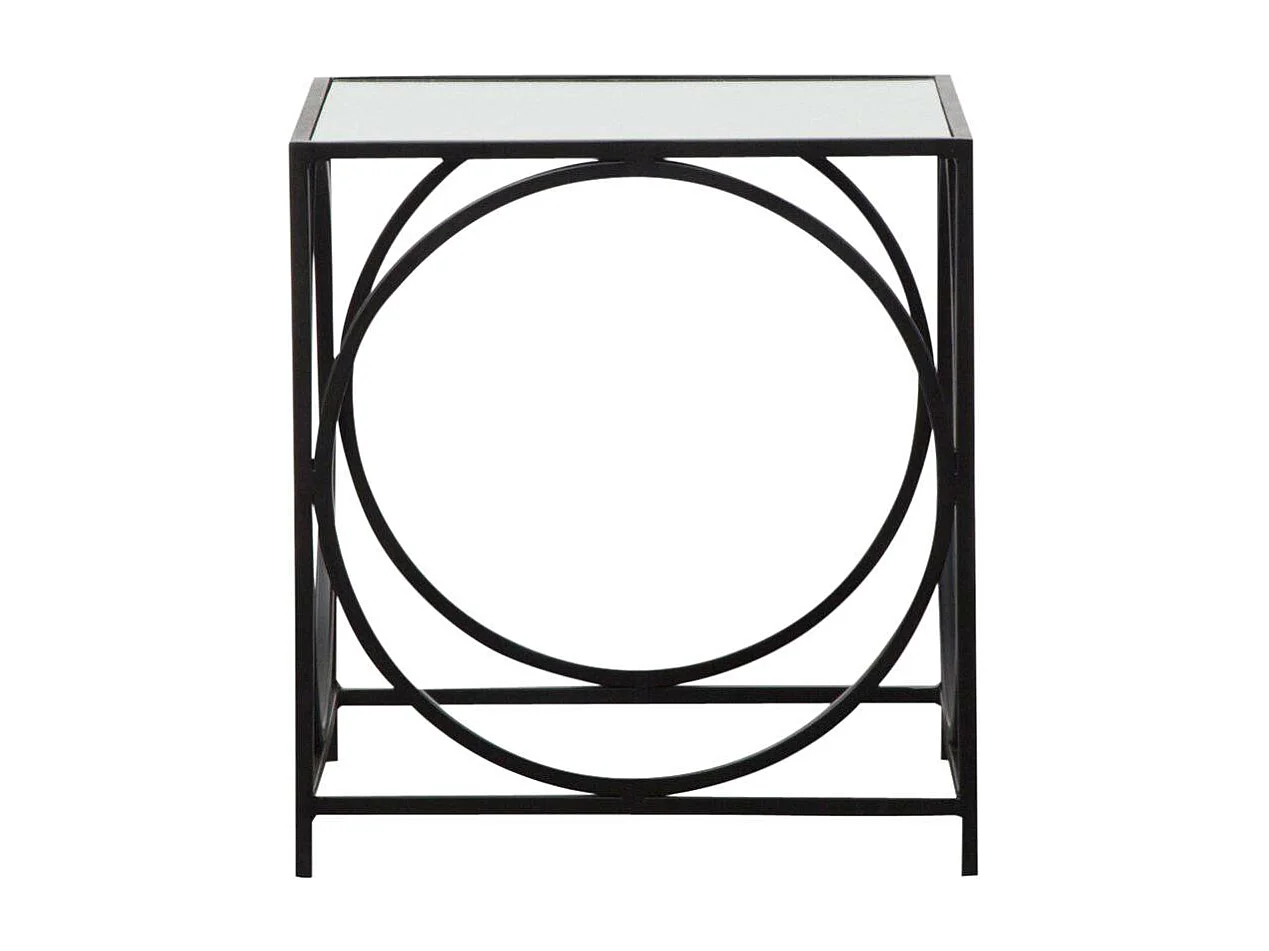 Table basse carrée en métal noir Zélie