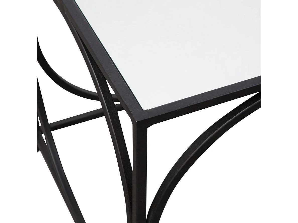 Table basse carrée en métal noir Zélie