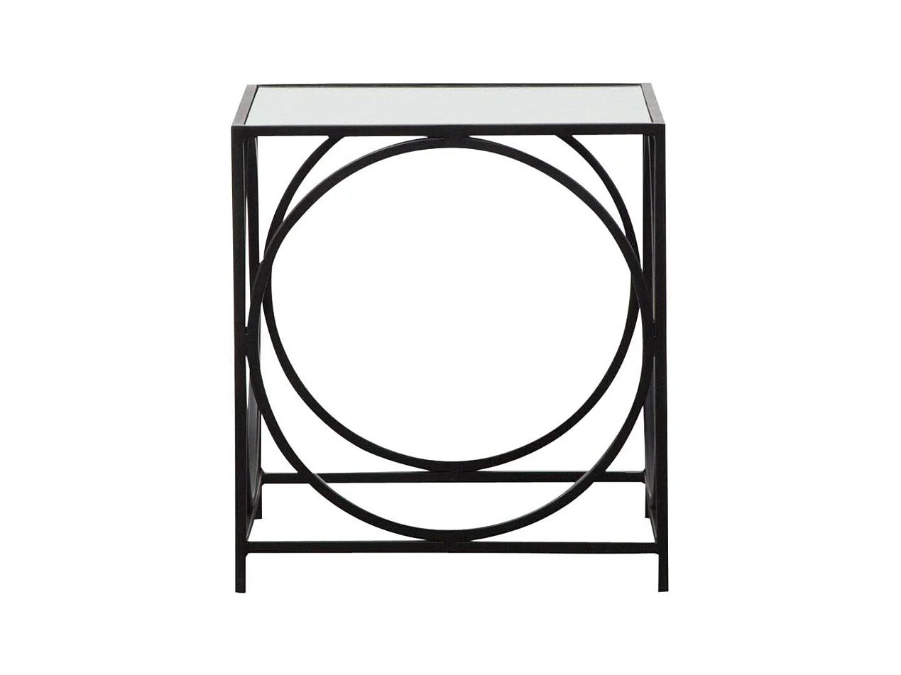 Mesa de centro cuadrada de metal negro Zélie con almacenamiento