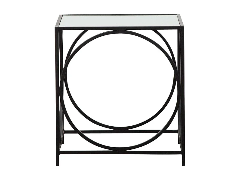 Table basse carrée en métal noir Zélie