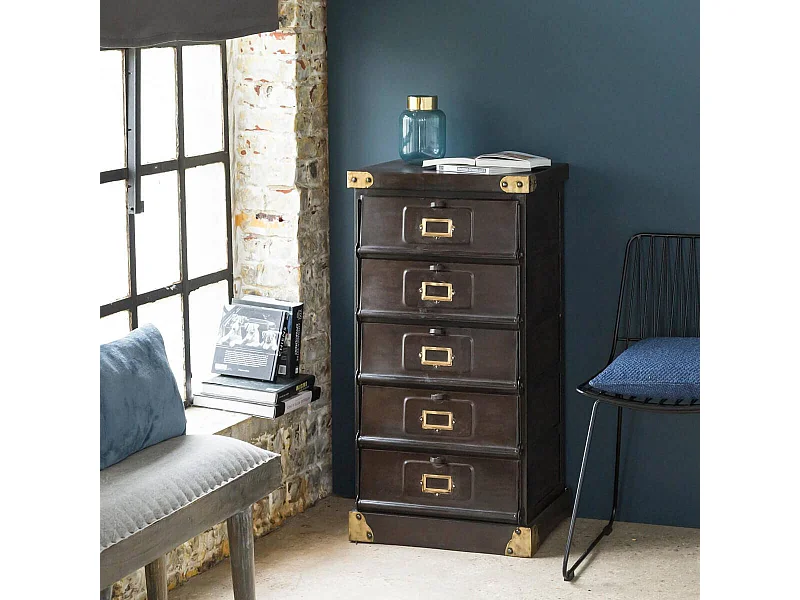 Chiffonnier en métal 5 tiroirs Eugénie
