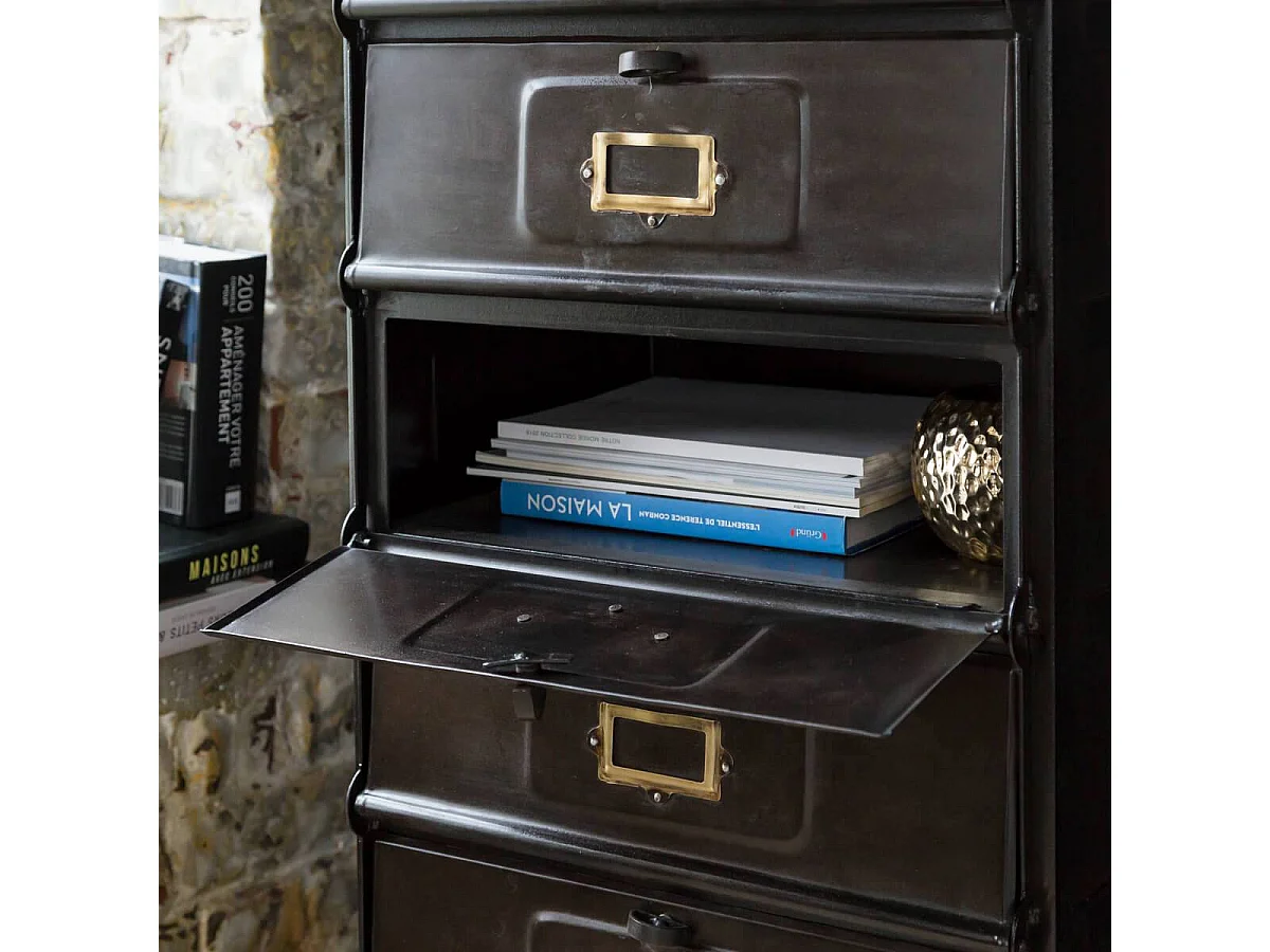 Chiffonnier en métal 5 tiroirs Eugénie