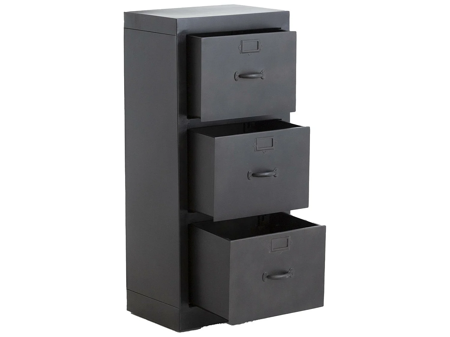 Chiffonnier en métal noir 3 tiroirs Lenny