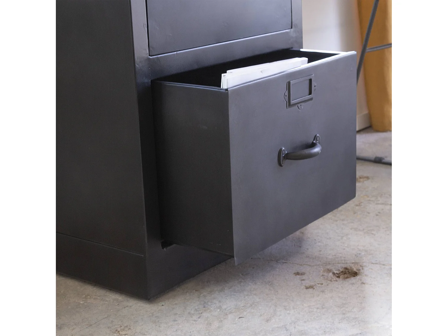 Chiffonnier en métal noir 3 tiroirs Lenny