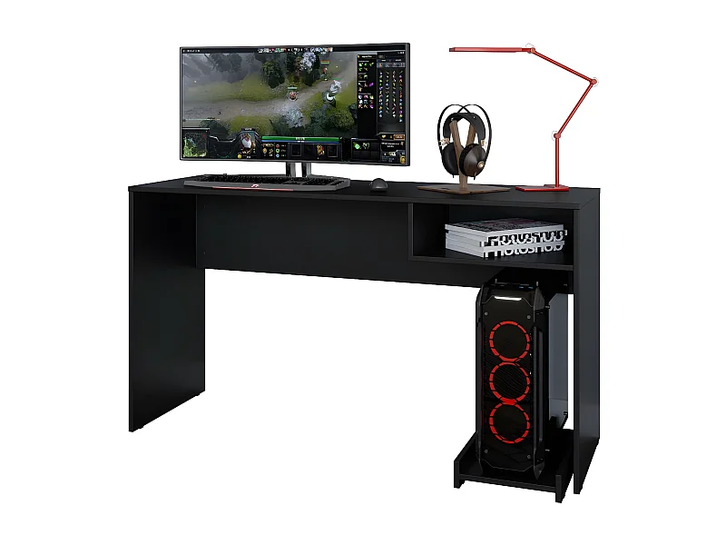 Bureau Gamer Noir 1 Support UC 1 Niche L 136 H 75 P 45.1 cm