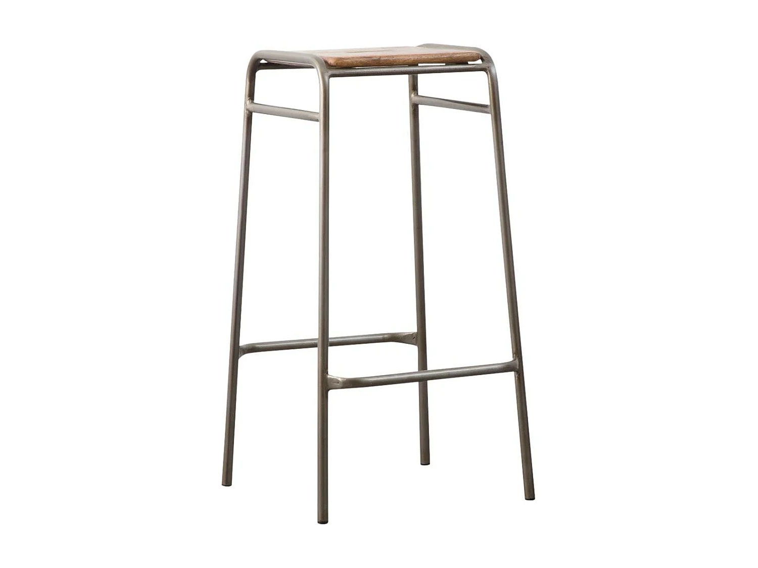Tabouret de bar écolier bois et métal 77cm Marcus