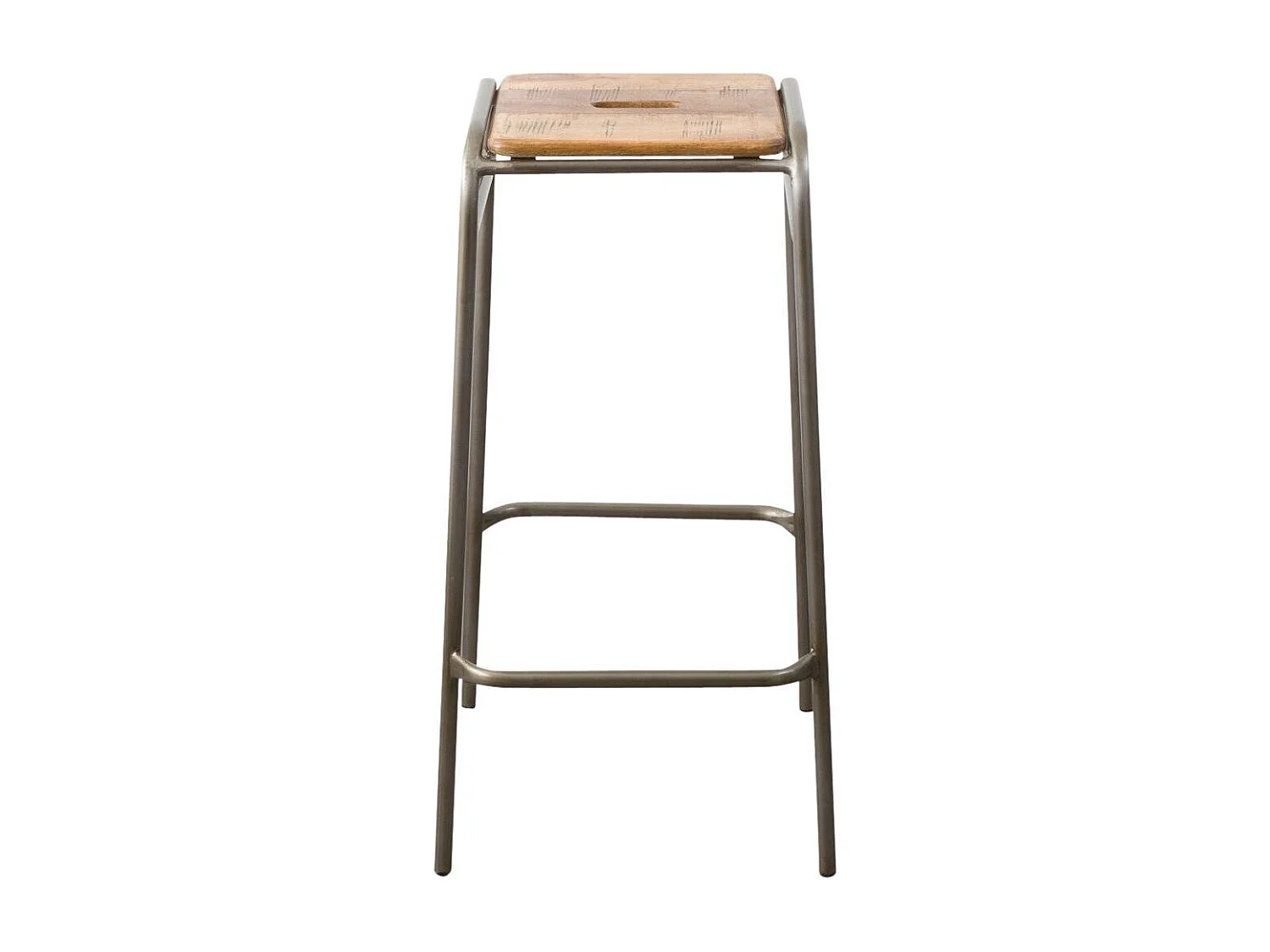 Tabouret de bar écolier bois et métal 77cm Marcus
