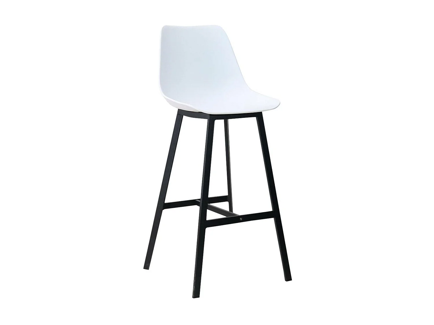 Tabouret de bar blanc et métal noir Marius (lot de 2)