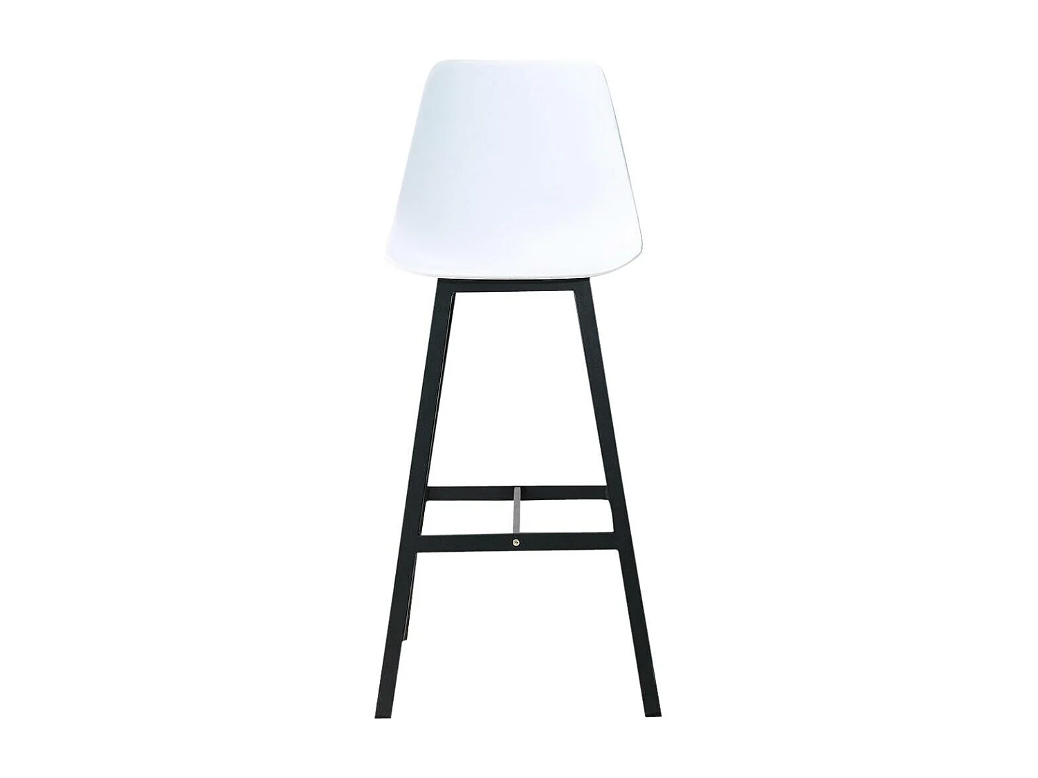 Tabouret de bar blanc et métal noir Marius (lot de 2)