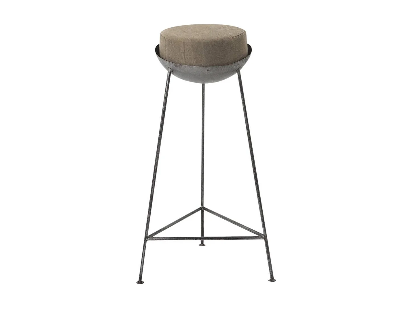 Taburete de bar industrial Grey sin reposabrazos