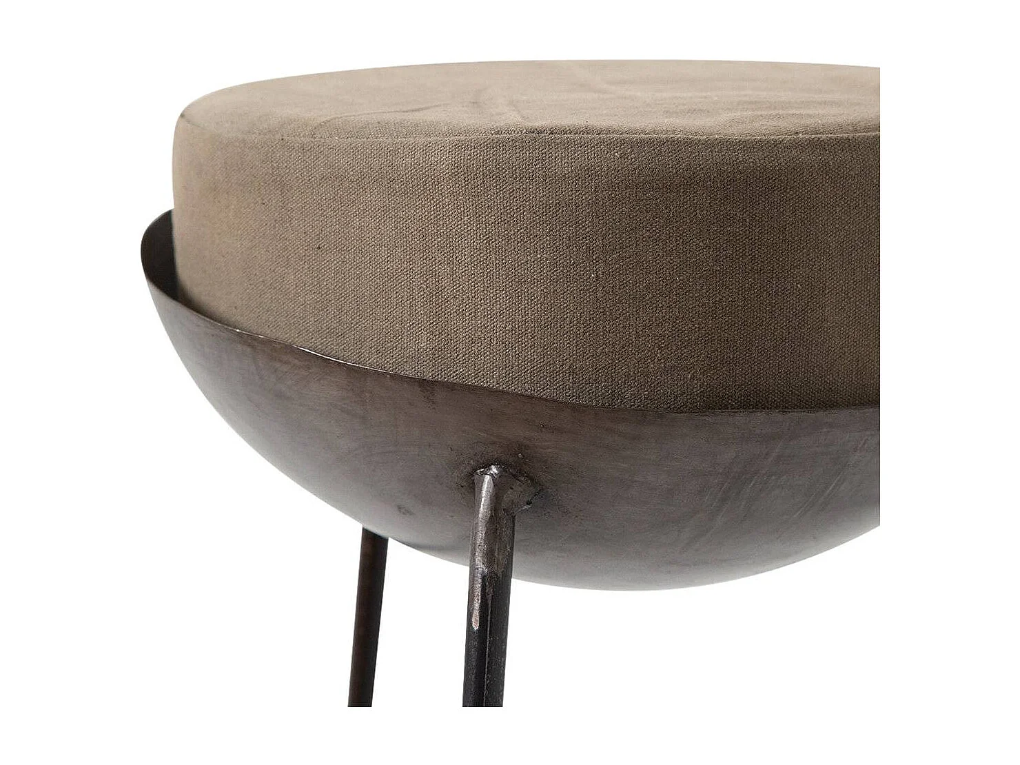 Taburete de bar industrial Grey sin reposabrazos