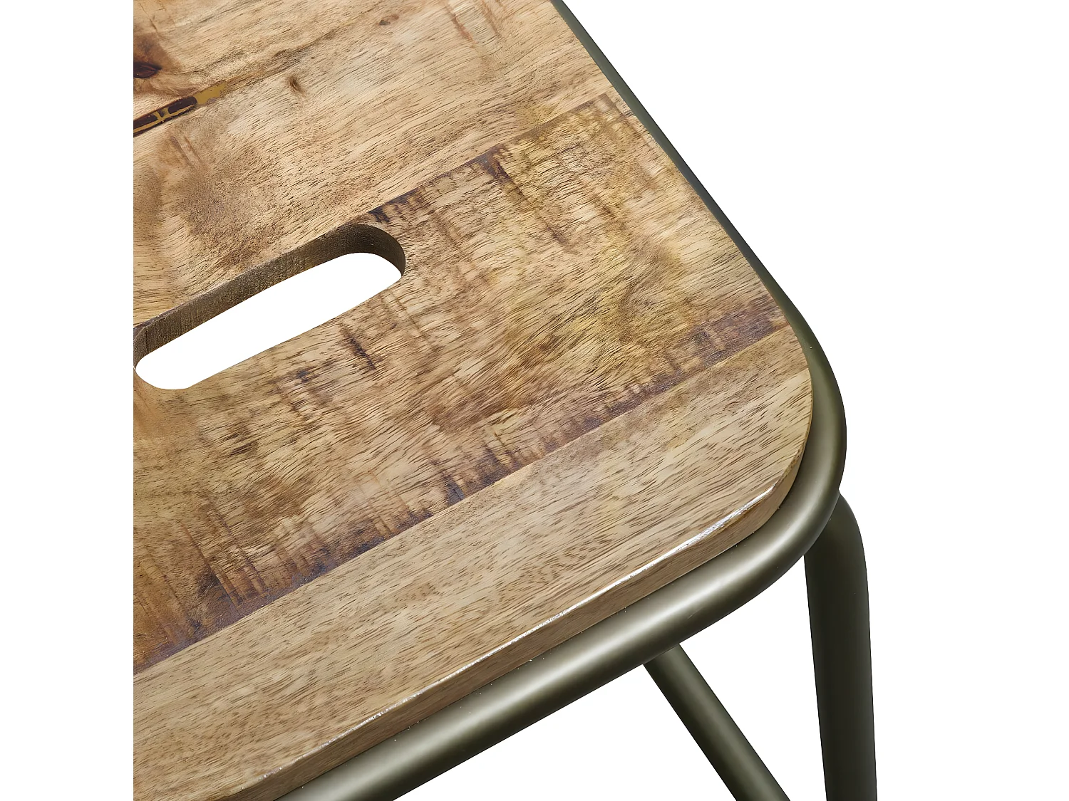 Tabouret de bar écolier métal et bois 69 cm Marcus