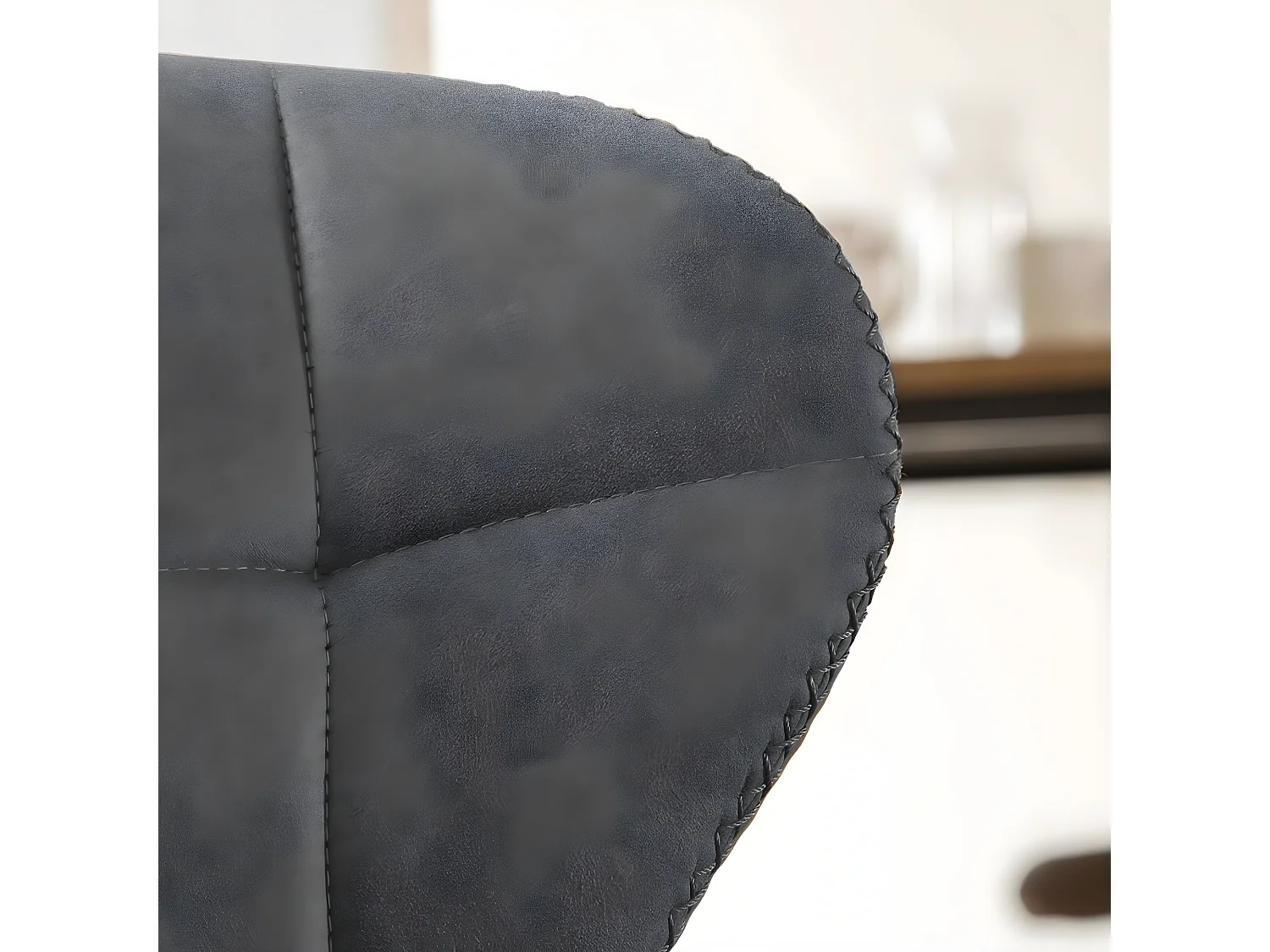 Chaise de bar vintage noire pied central réglable Isis (lot de 2)