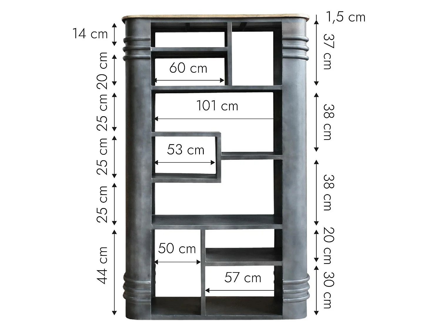 Bibliothèque arrondie en métal Locker